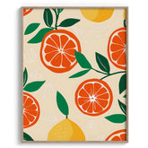 Tropical Citrus Pattern Framed Art For Wall